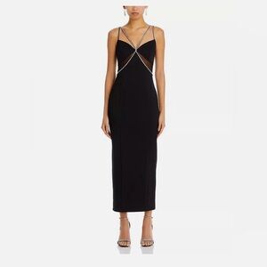 AQUA black dress
Crystal Embellished Sheath Midi Dress - 100% Exclusive